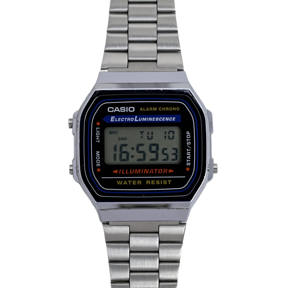 Casio Retro Japanese Quartz Men's Digital Illuminator Watch Steel Band A168